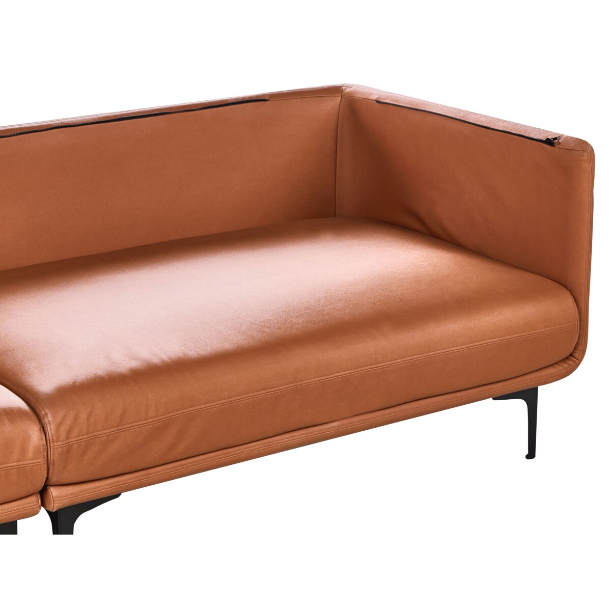 Sofa 3-osobowa ekoskóra złoty brąz REVSNES