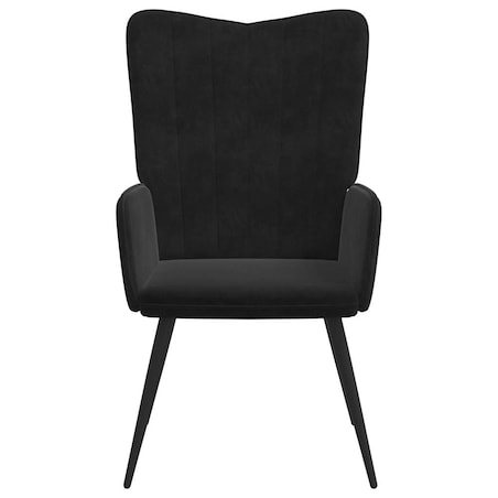 vidaXL Fotel, czarny, obity aksamitem