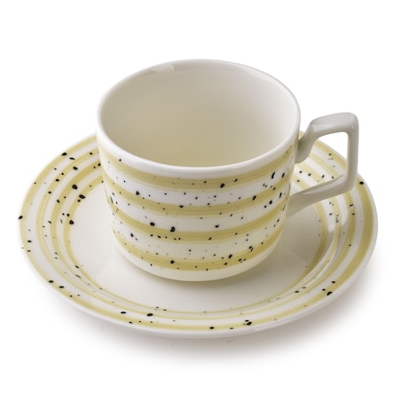 JOY Komplet 6 filiżanek ze spodkiembeżowe