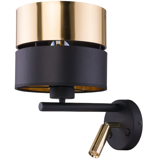 Kinkiet ścienny Hilton 2579 TK Lighting abażur z tkaniny czarny złoty