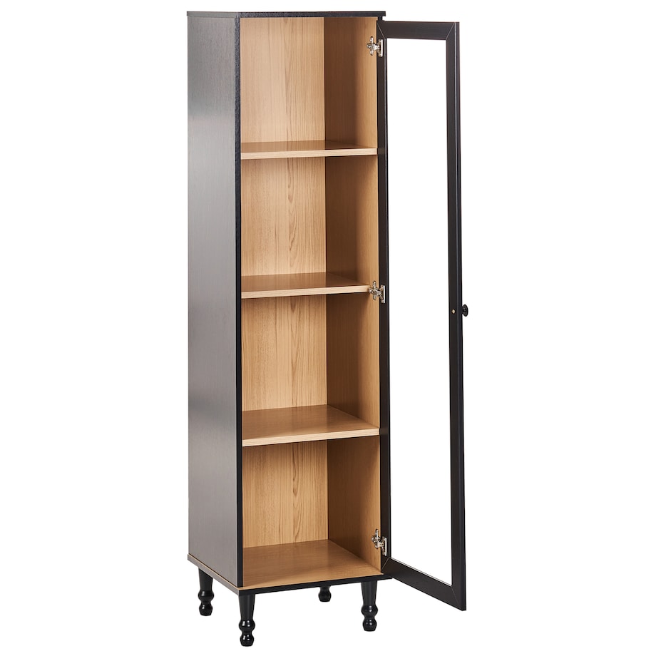 Witryna ze szklaną gablotą TINGLEDALE 40 cm Czarny