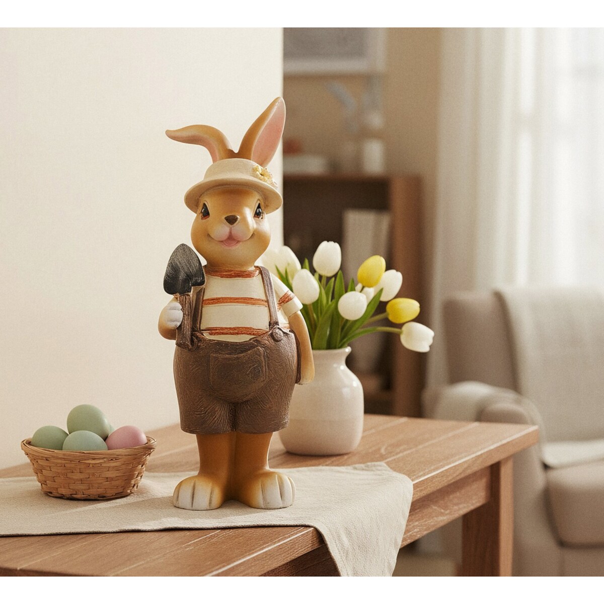 Zając ceramiczny wielkanocny figurka na Wielkanoc