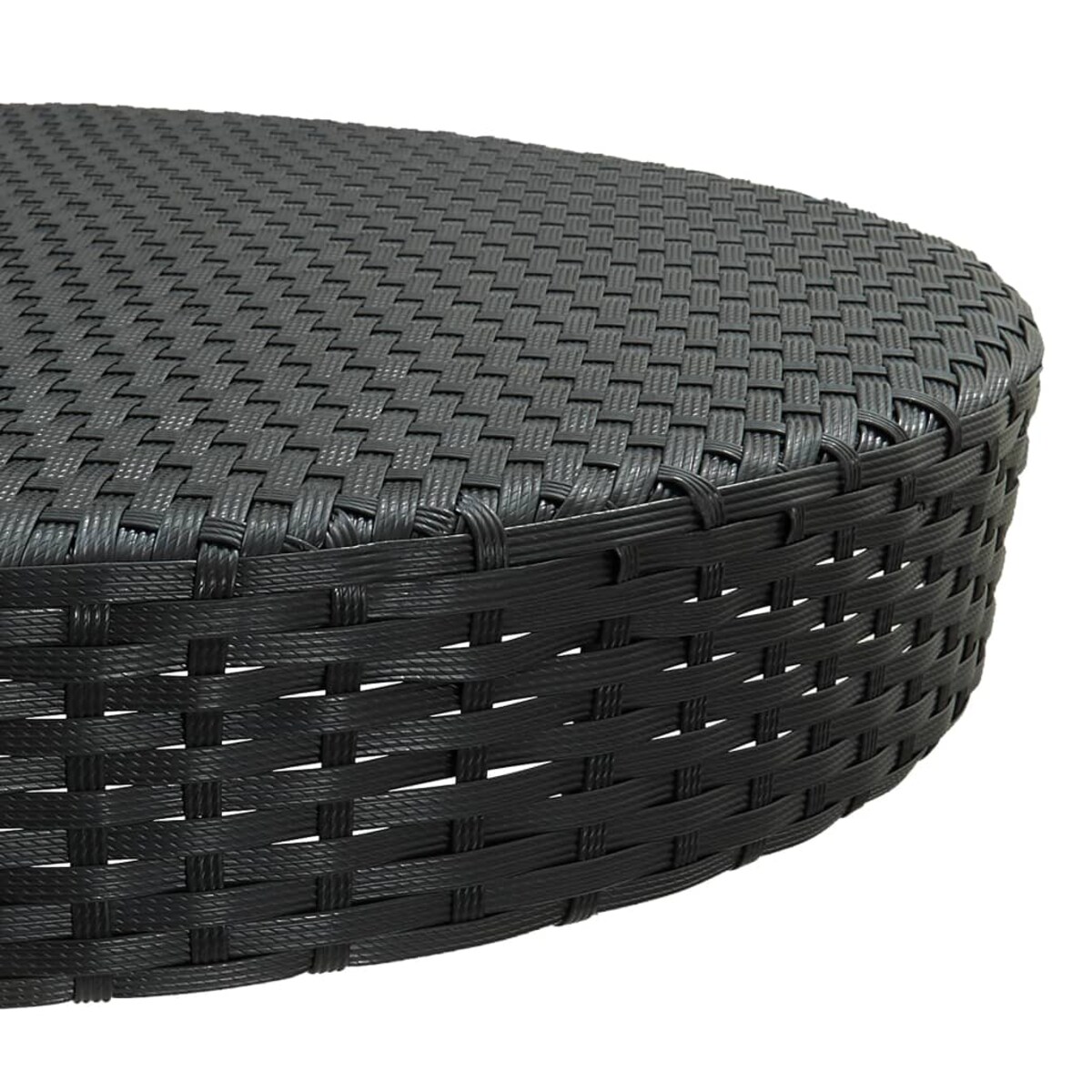 vidaXL Stolik ogrodowy, czarny, 75,5 x 106 cm, polirattan