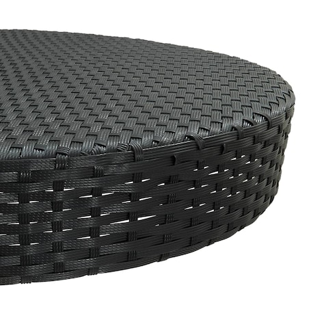 vidaXL Stolik ogrodowy, czarny, 75,5 x 106 cm, polirattan