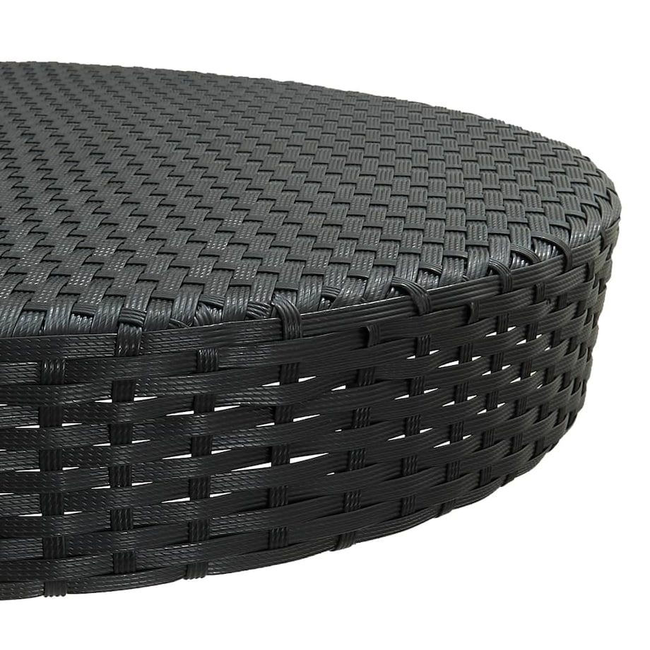 vidaXL Stolik ogrodowy, czarny, 75,5 x 106 cm, polirattan