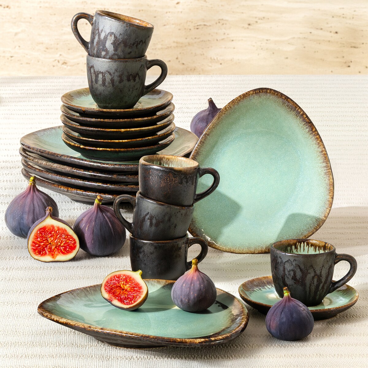 Konsimo PRIMA Zestaw kawowy espresso 6 os. (18 el.), szałwiowy