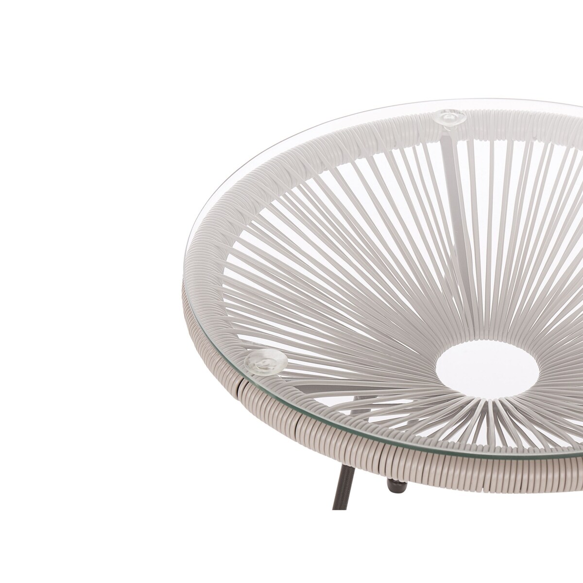 Zestaw mebli balkonowych z technorattanu jasnoszary ACAPULCO II