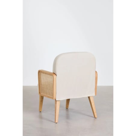 Fotel wypoczynkowy z plecionymi podłokietnikami King, naturalny