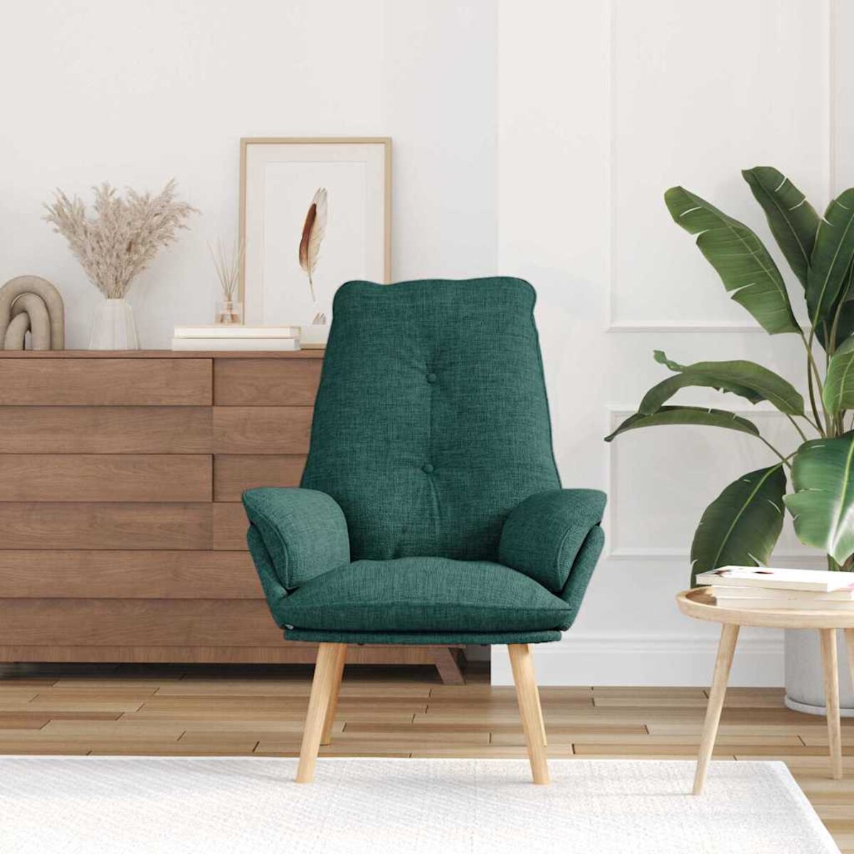 vidaXL Fotel relaksacyjny Ciemnozielony 69 x 74 x 93 cm tkanina