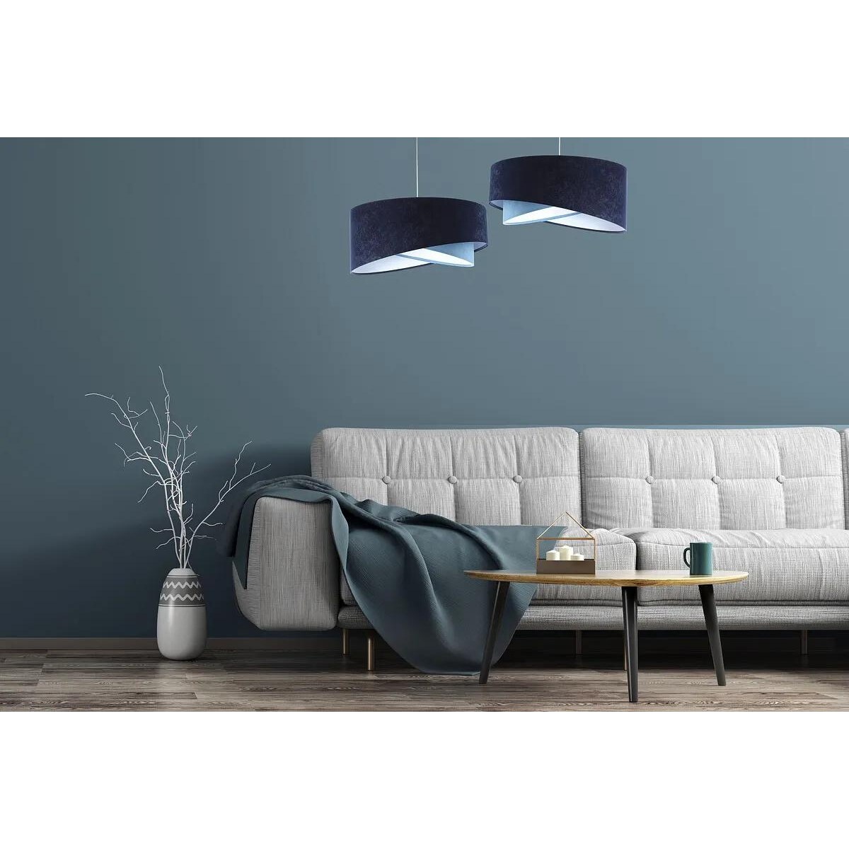 Lampa wisząca THUNDERCLOUD BLUE granatowa/biała