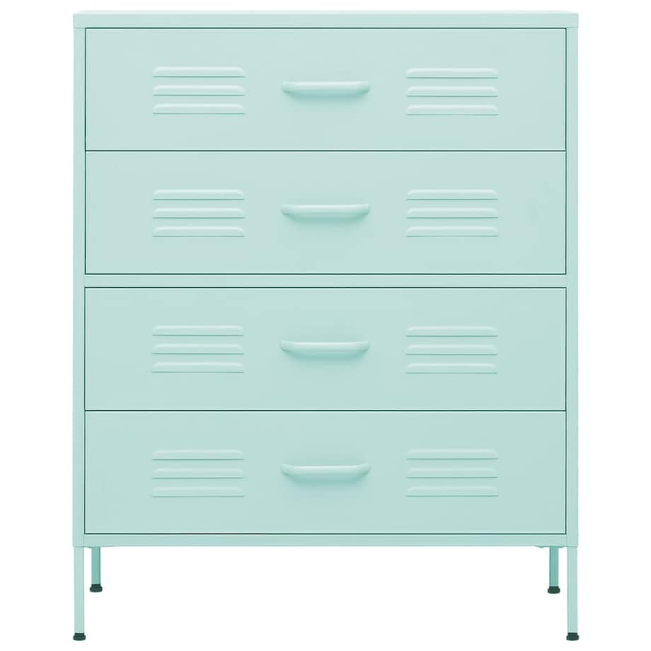vidaXL Szafka z szufladami, miętowa, 80x35x101,5 cm, stalowa