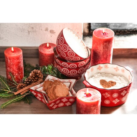 MISKA MISECZKA GWIAZDA 15cm CZERWONA ŚWIĄTECZNA CERAMICZNA MAŁA MISA