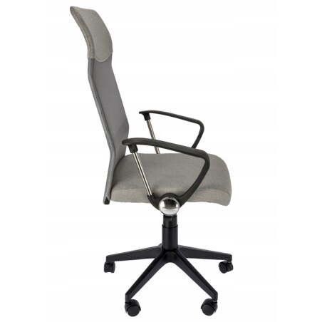 Fotel Krzesło Do Biurka Biura Zoom Tkanina Szary Melanż