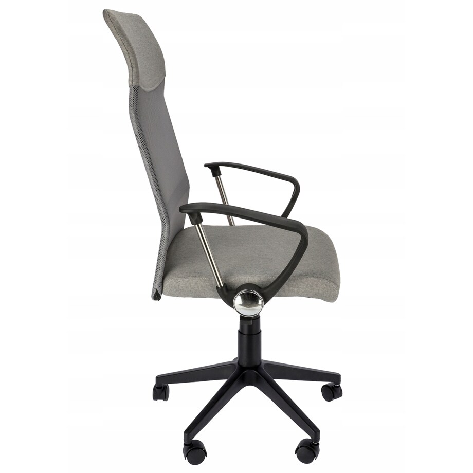 Fotel Krzesło Do Biurka Biura Zoom Tkanina Szary Melanż