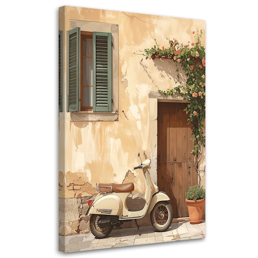 Obraz do salonu sypialni jadalni hotelu, Skuter Vespa Toskania 40x60 cm