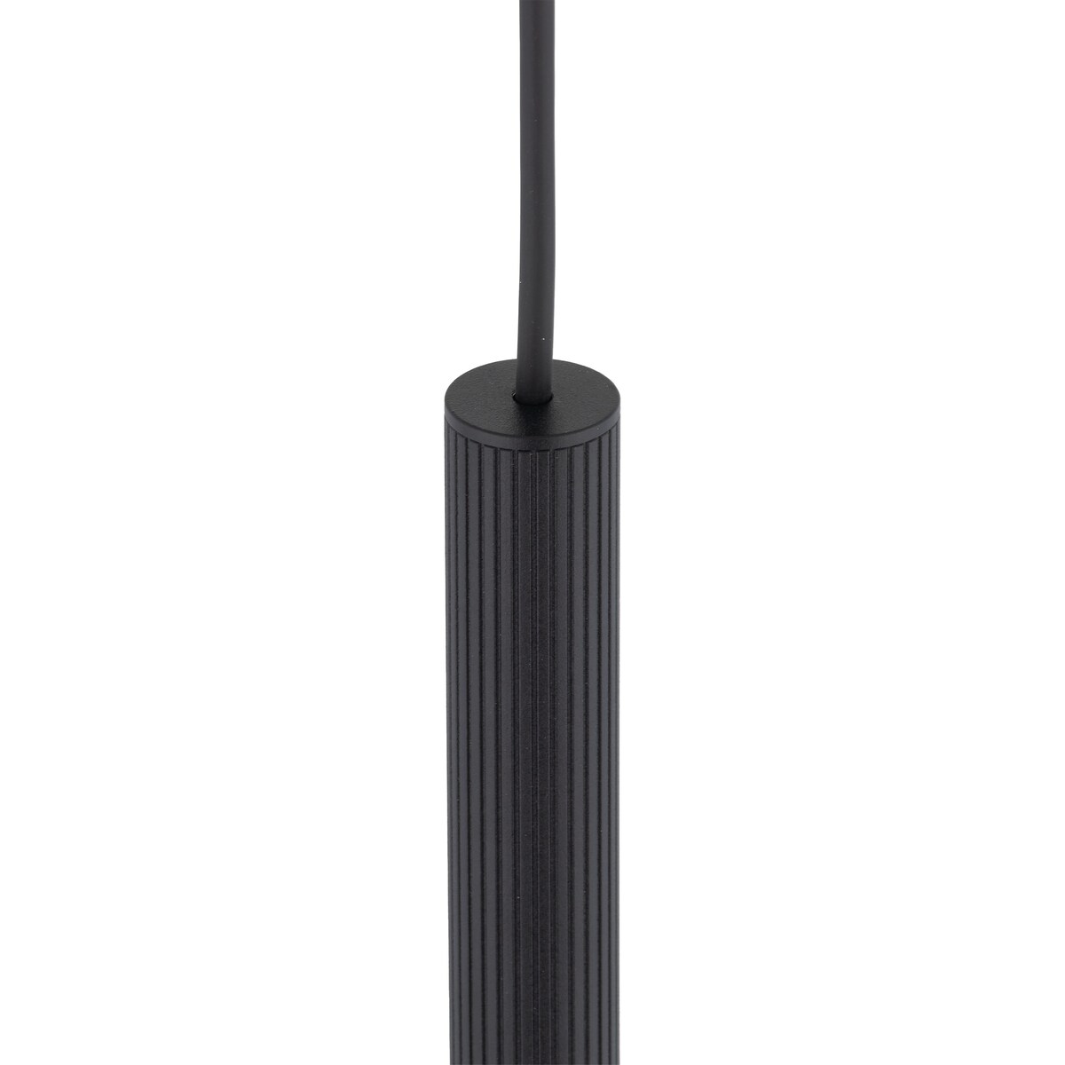 Lampa Wisząca Tk Lighting Ferro Czarna Ryflowana Metalowa Tuba Sopel Rurka 75Cm 1Xg9
