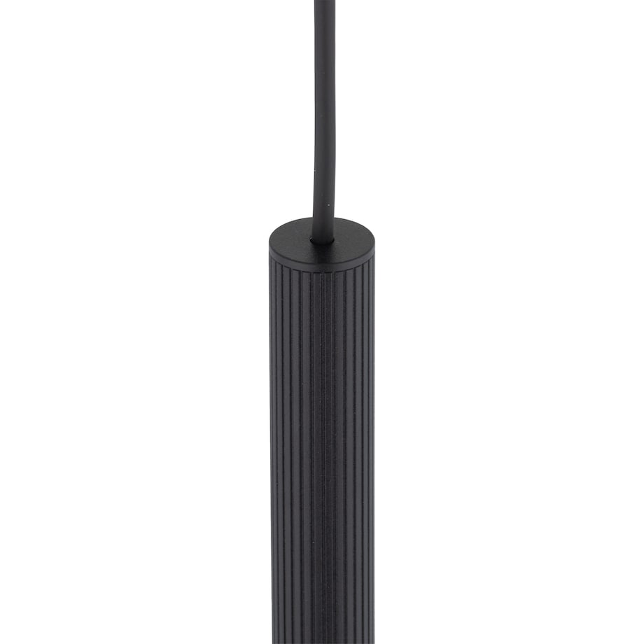 Lampa Wisząca Tk Lighting Ferro Czarna Ryflowana Metalowa Tuba Sopel Rurka 75Cm 1Xg9