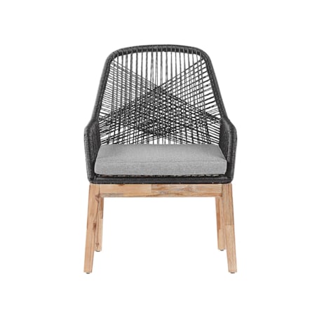 Zestaw ogrodowy dla 6 osób OLBIA z poduszkami Beton Czarny