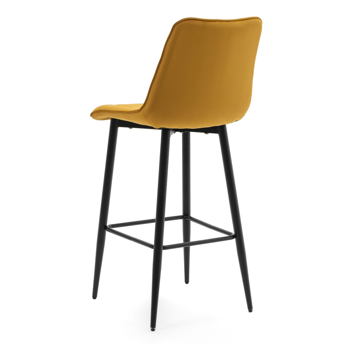 Hoker tapicerowany barowy welurowy CHIC musztardowy do salonu jadalni