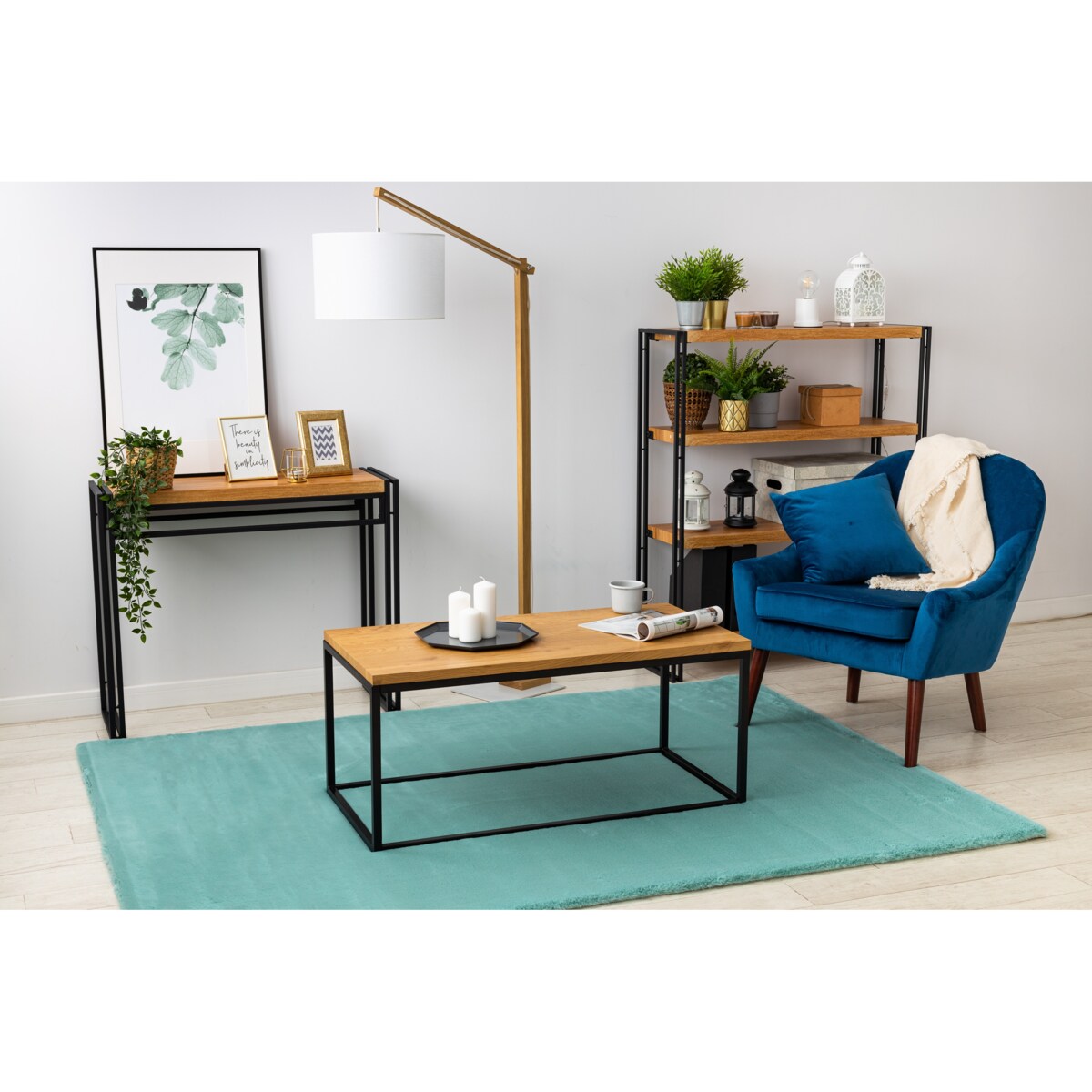 Dywan BUNNY aqua niebieski IMITACJA FUTRA 180x270 cm