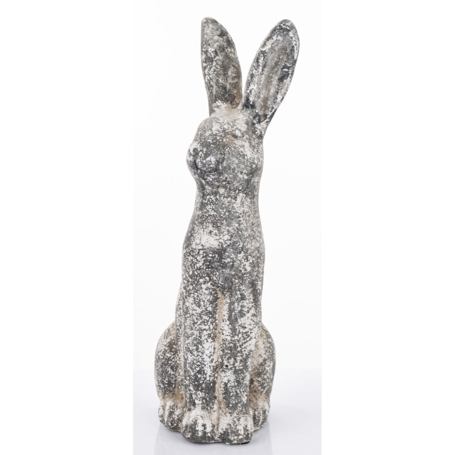 Dekoracja - cementowy szary królik wysoki 50x20x15 cm LEPORO