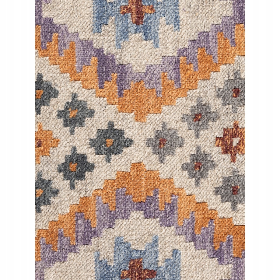 Dywan wełniany do salonu 160x230cm, kolorowy wzór etniczny,ręcznie tkany