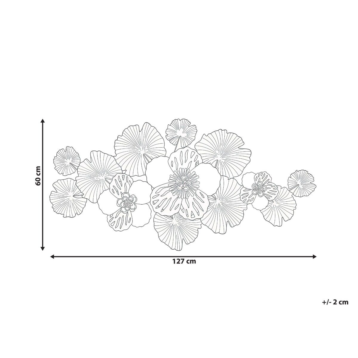 Dekoracja ścienna Kwiat MOLYBDENIUM Metal 60 cm Złoty