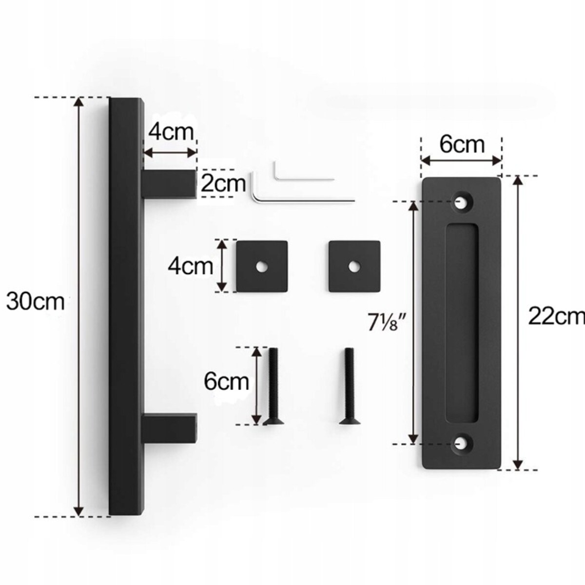 Klamka do drzwi przesuwnych uchwyt matowy czarny pochwyt retro loft premium