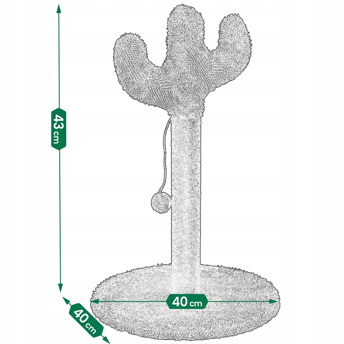 Drapak dla kota KAKTUS zielony wysoki
