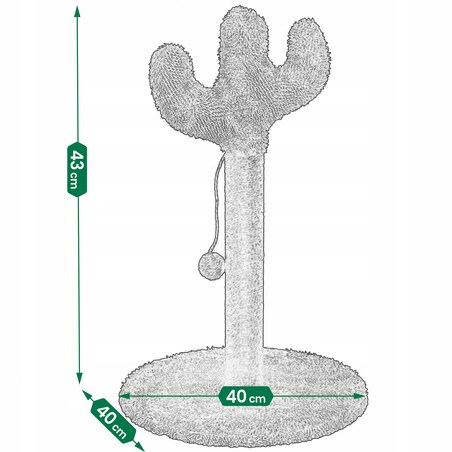 Drapak dla kota KAKTUS zielony wysoki