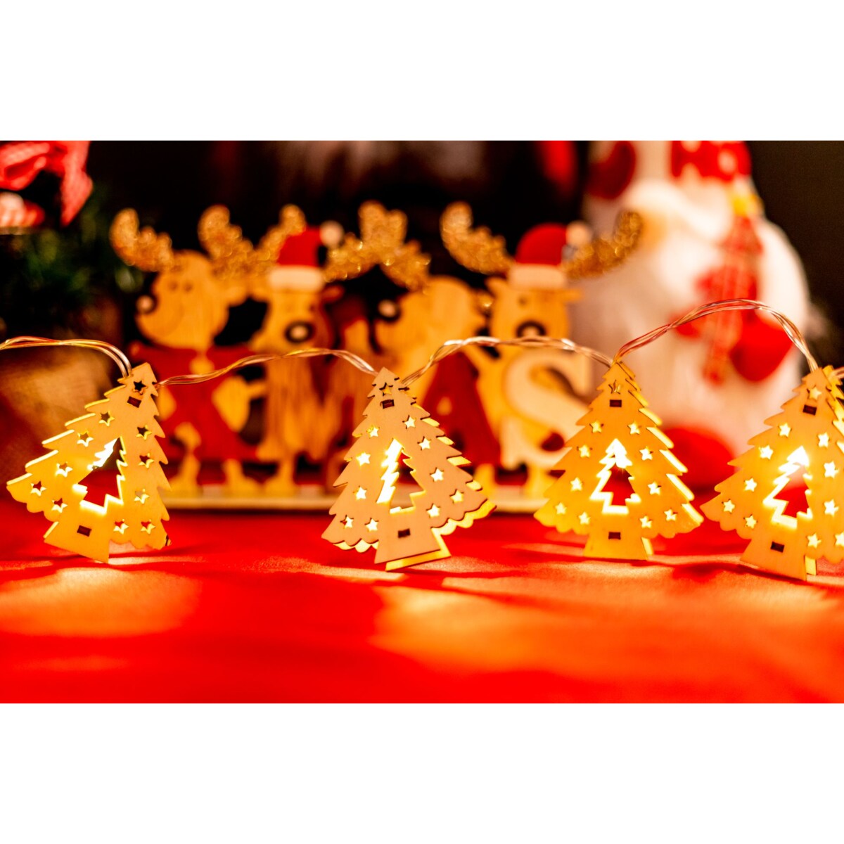 Lampki choinkowe Girlanda LED drewniane choinki CD009