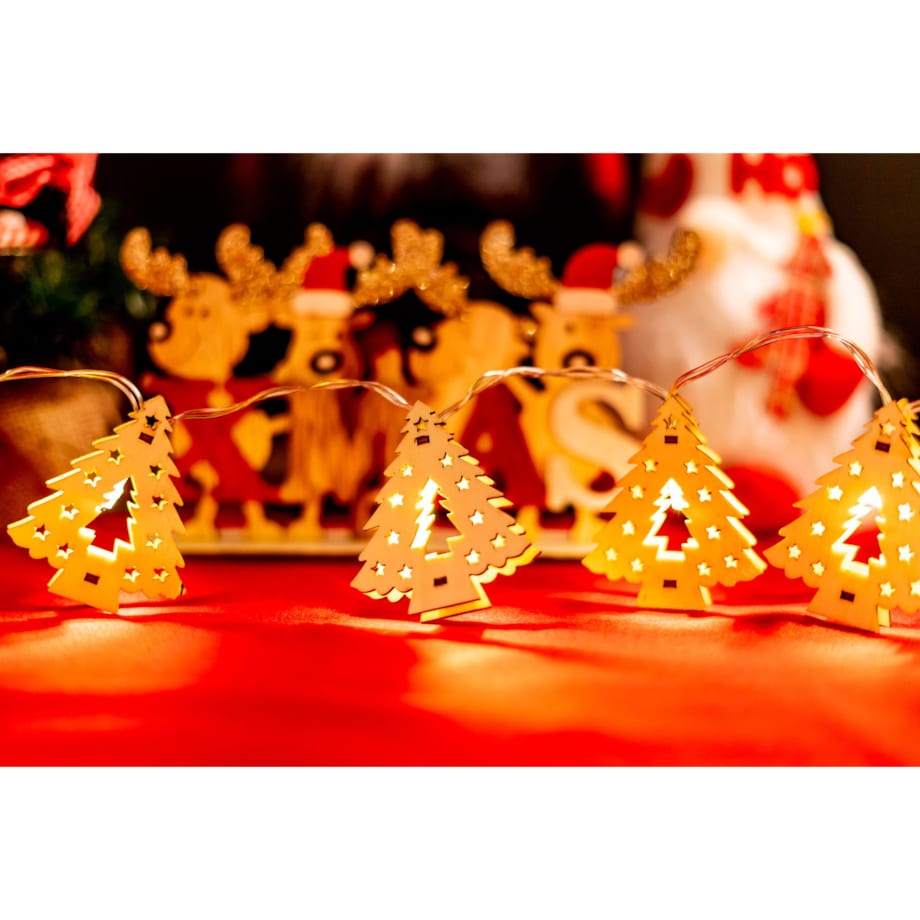 Lampki choinkowe Girlanda LED drewniane choinki CD009