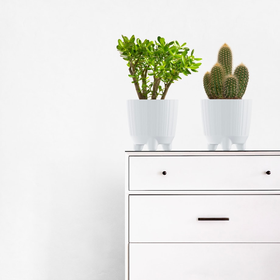 Doniczka Osłonka Okrągła Na Kwiaty 14,5 Cm Biała