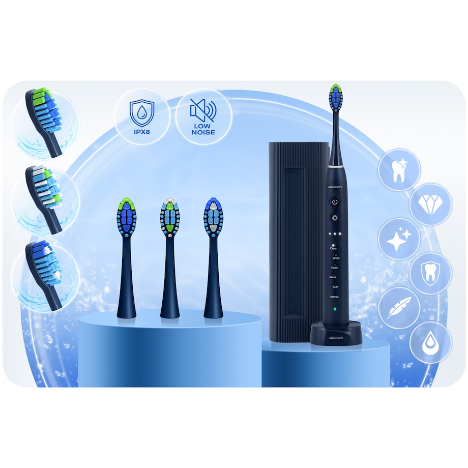 Szczoteczka soniczna do zębów Berdsen Galaxy granatowa + etui 322003