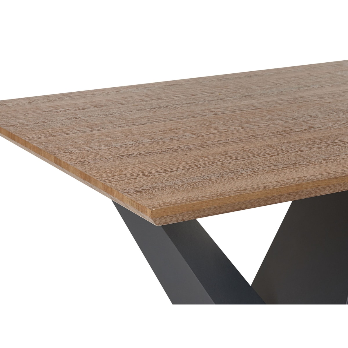 Stół do jadalni 200 x 100 cm ciemne drewno z czarnym SINTRA