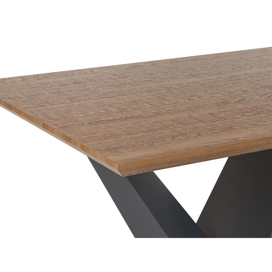 Stół do jadalni 200 x 100 cm ciemne drewno z czarnym SINTRA