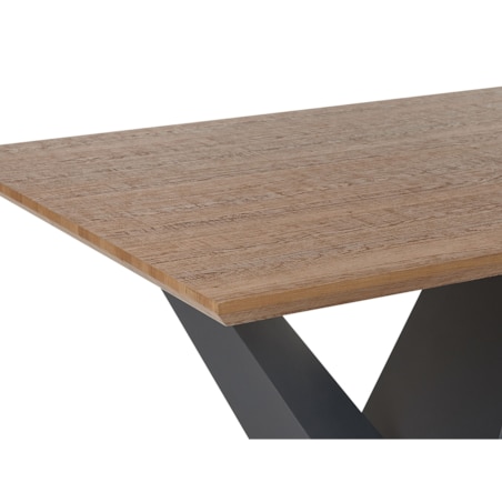 Stół do jadalni 200 x 100 cm ciemne drewno z czarnym SINTRA