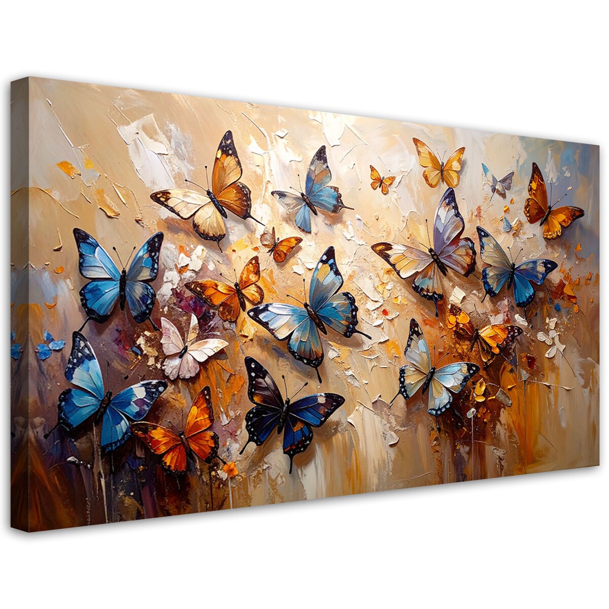 Obraz canvas do salonu jadalni kuchni, Kolorowe Motyle 120x60