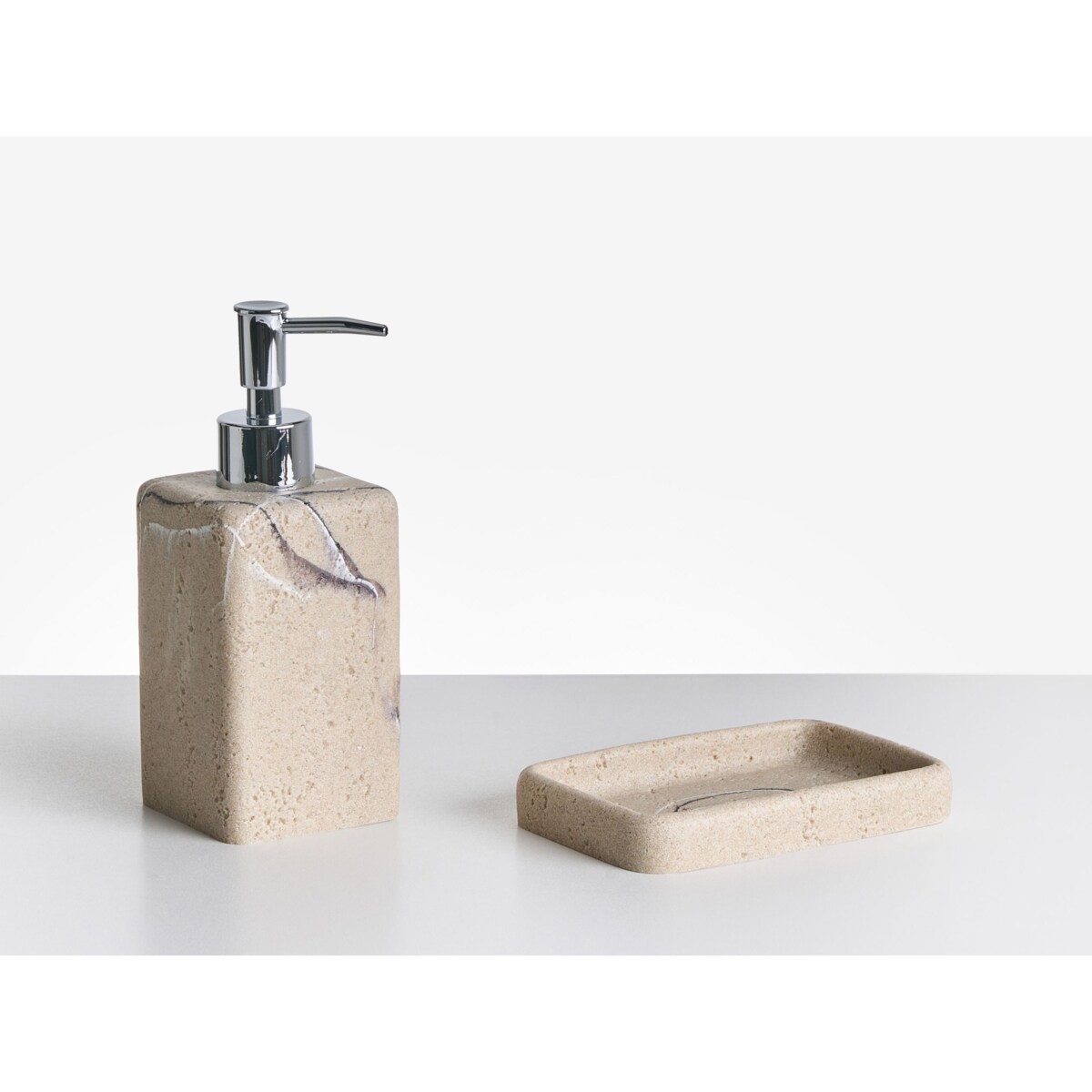 Zestaw akcesoriów łazienkowych 5 elementów VILCANOTA Beżowy marmur