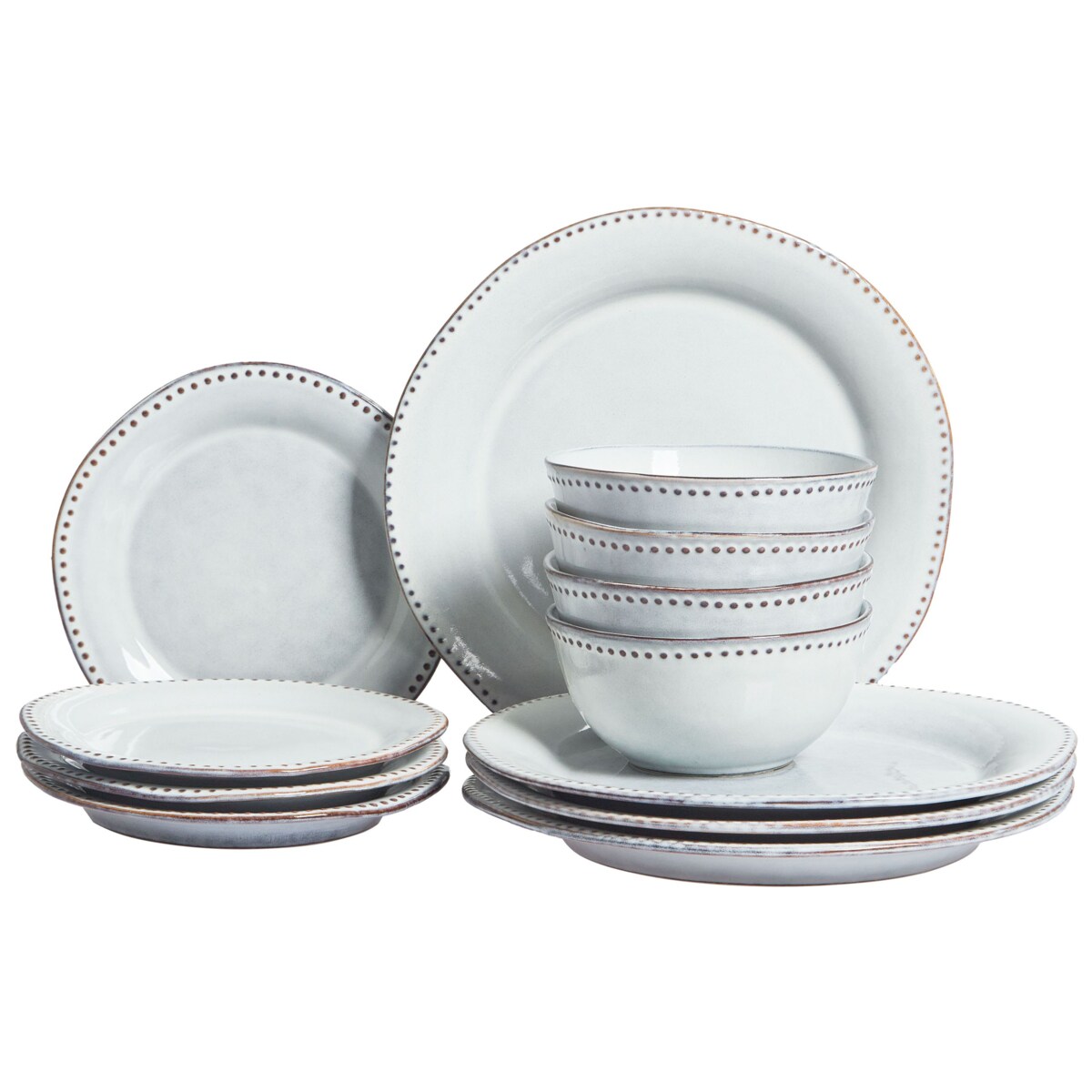 Zastawa stołowa 12-częściowa CHERVIL Kamionka Błękitny