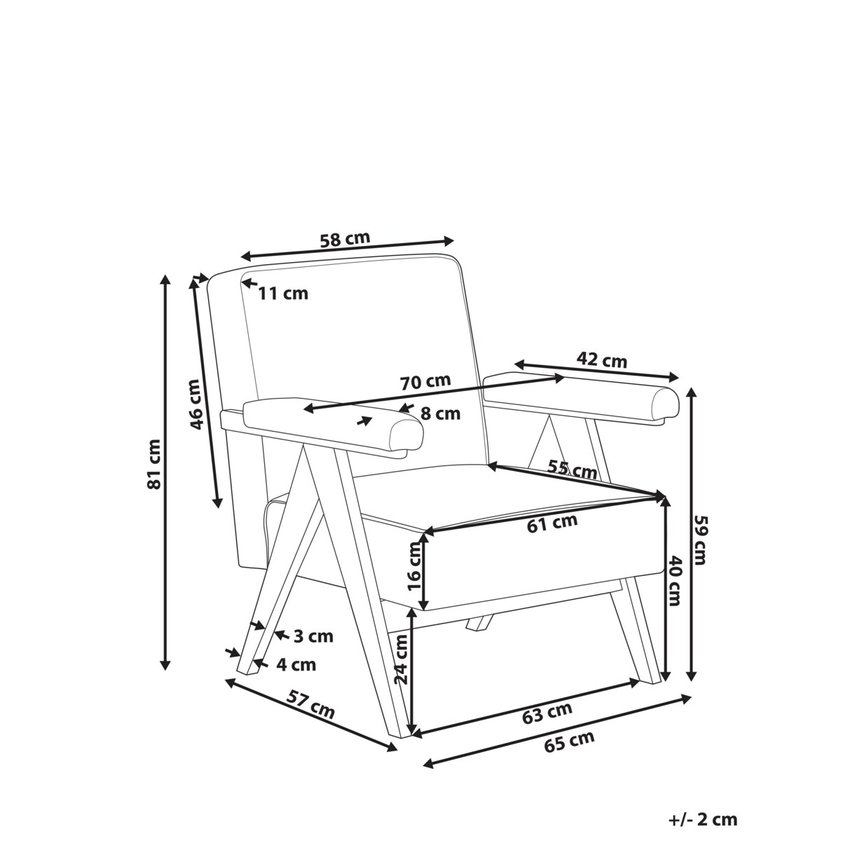 Fotel EVJE Boucle Złamana biel