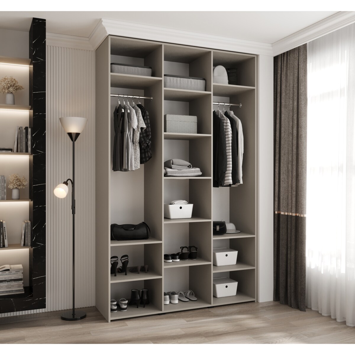 Szafa trzydrzwiowa Como 4 150 gł.50 kaszmir+złoty