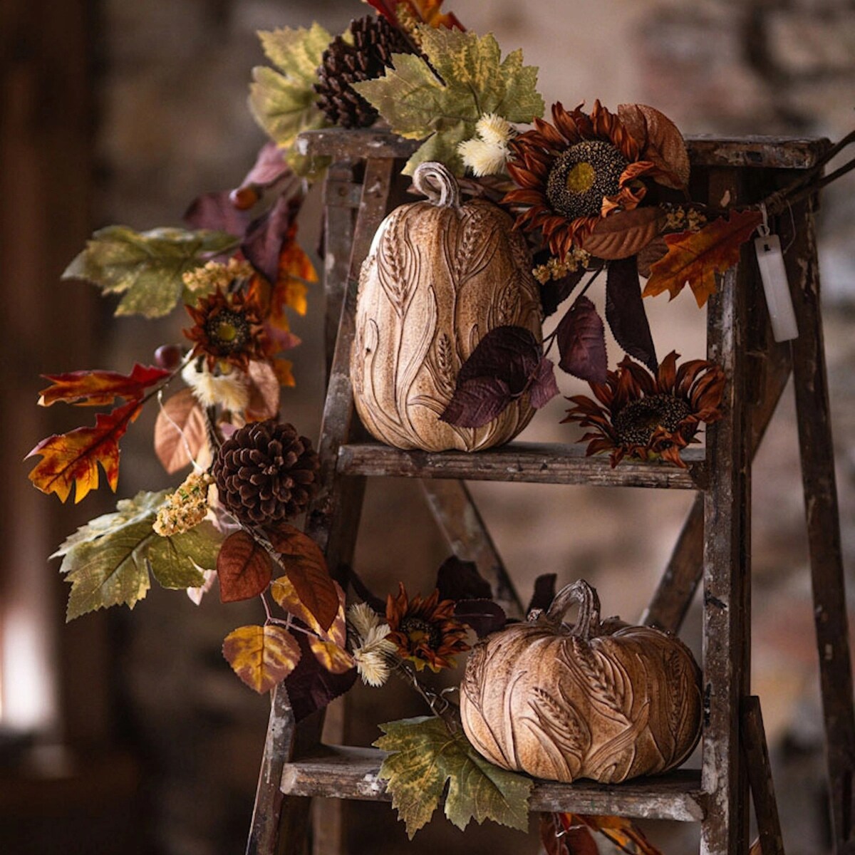 FIGURKA DYNIA BEŻOWA BOHO OZDOBNA NA HALLOWEEN JESIEŃ BALKON TARAS OZDOBA