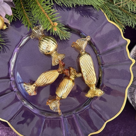 VILLA ITALIA Bombka szklana CUKIEREK gold 9 cm