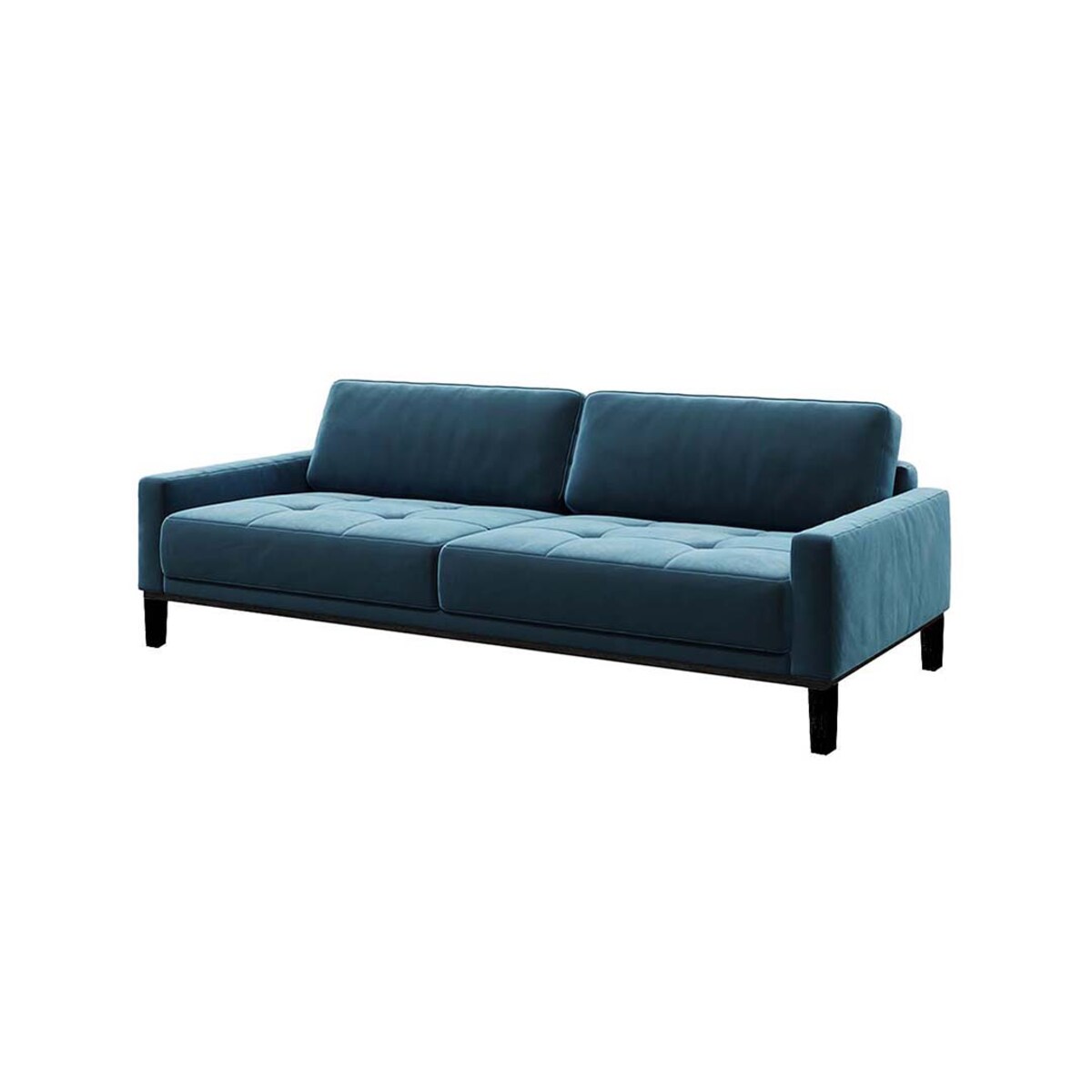 Sofa 3-osobowa Musso - ciemnogranatowa z pikowanym siedziskiem