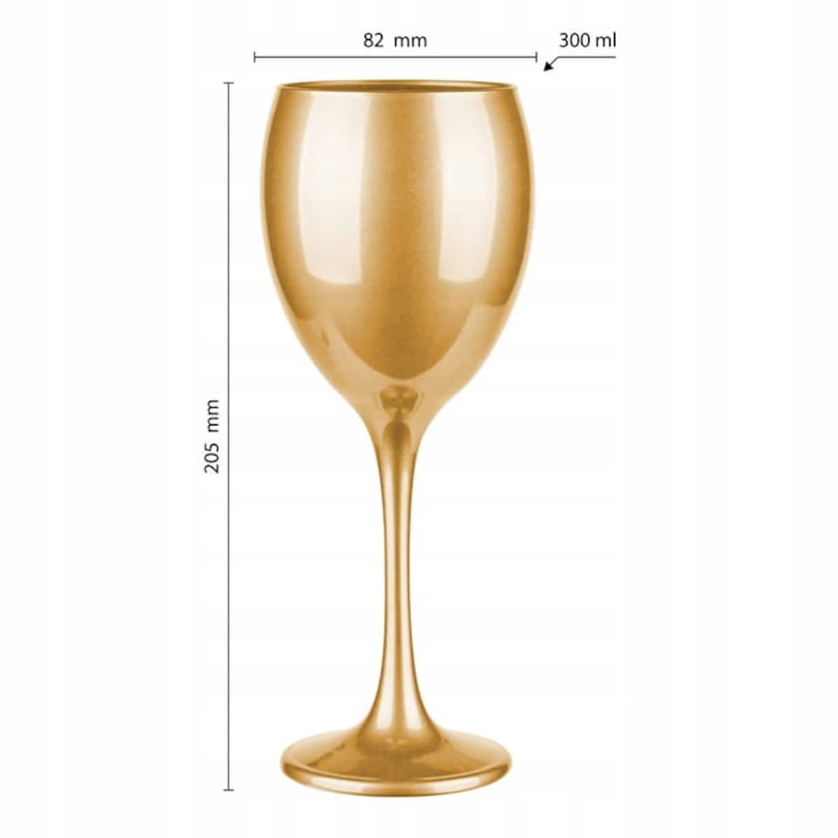 Złoty metalik Kieliszek do Wina 300 ml Ekskluzywny Zestaw 6 sztuk Komplet