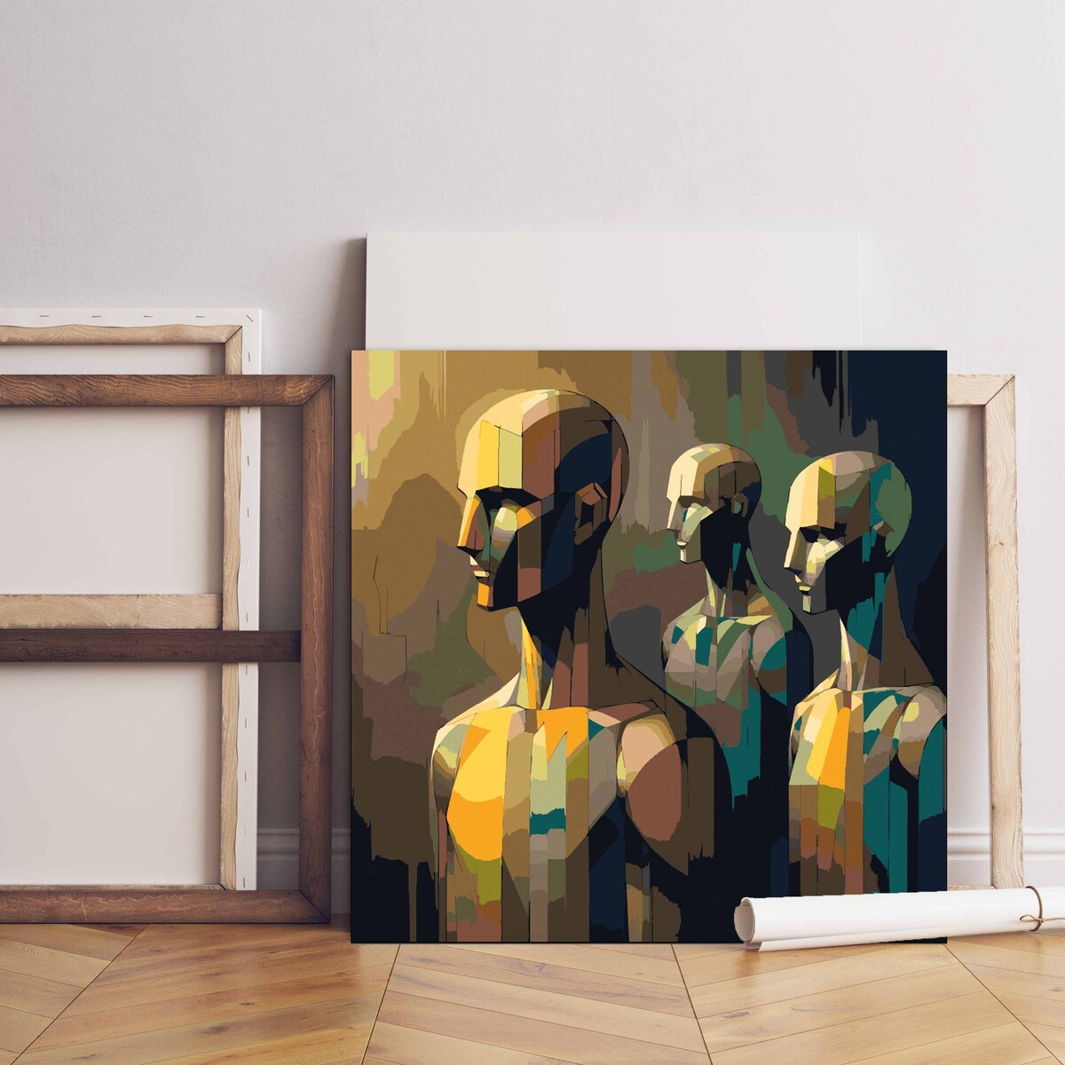 Malowanie po numerach, zestaw DIY – LUDZIE ROBOTY 80x80 cm- Produkt PL