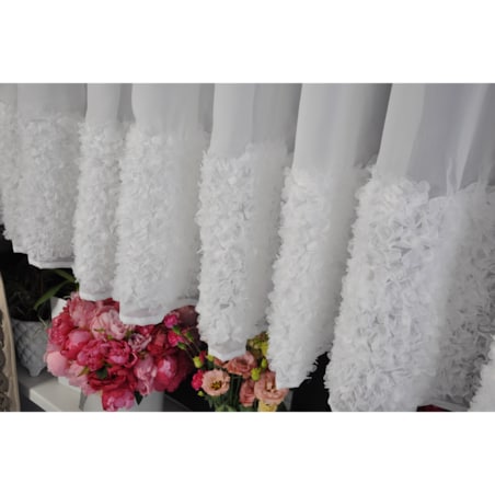 firana "lumiere 3d" z szyfonu biała | 400x160 taśma