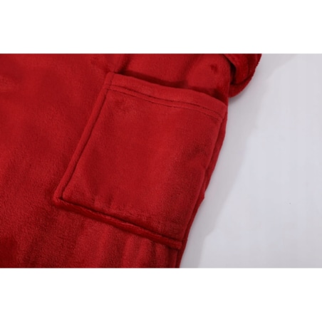 SZLAFROK Z KAPTUREM WIĄZANY CIEPŁY MIĘKKI UNISEX S/M PAULO BORDOWY