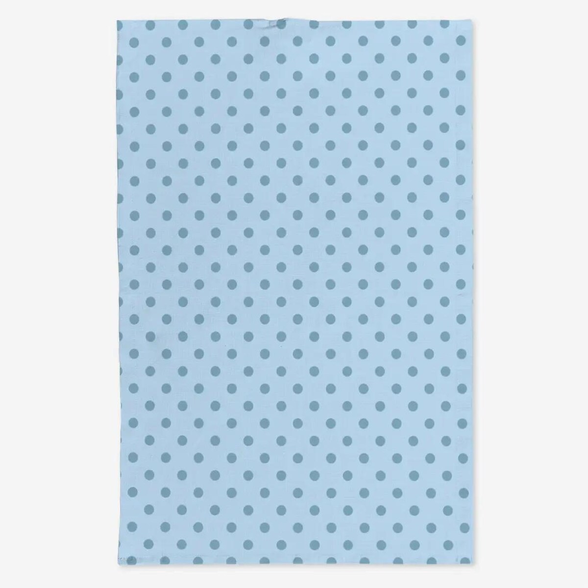 Lniany ręcznik kuchenny - błękitne kropki